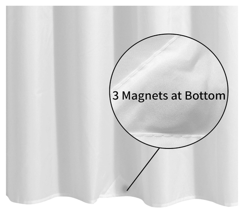 Waterproof Fabric Shower Curtain Liner with 3 Magnets - Soft Hotel Quality Cloth - Picture 7 of 7