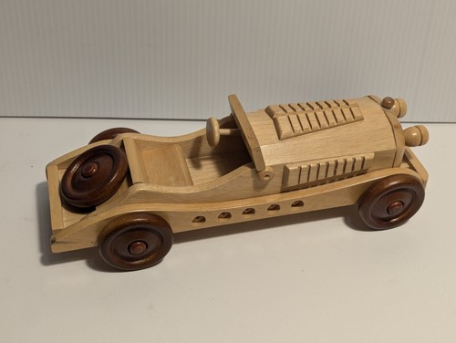 Model Classic Convertible Car Vintage Solid Wood Made In Taiwan Early 1980s - Picture 2 of 16