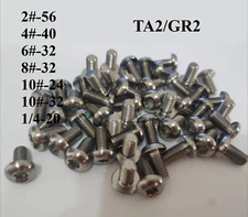 Titanium GR2 Torx Button Head Torx Screws Bolts 2# 4# 6# 8# 10# 1/4