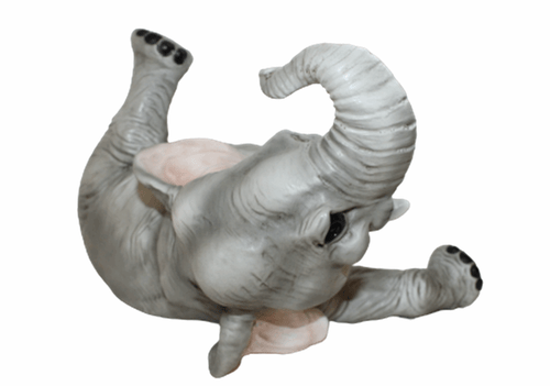 Figura Decorativa Elefante Elefante Sentado Colección Castagna De Resina L 26 Cm - Imagen 4 de 5