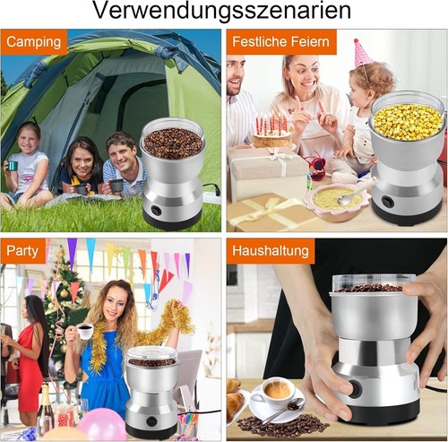 Kaffeemühle Edelstahl Gewürzmühle Elektrisch 300ml Multifunktional Bohnen B816 - Bild 6 von 8