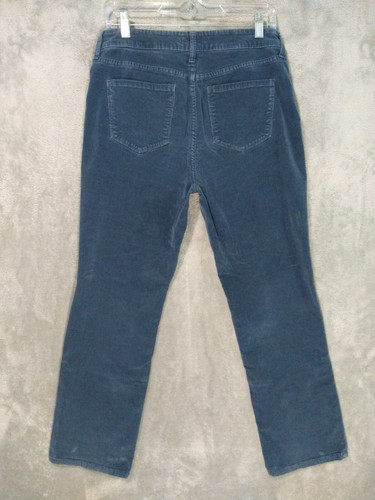 NYDJ Pants Womens 10 Petite Blue Corduroy Straight Lift Tuck Stretch 5 Pocket - Picture 2 of 10