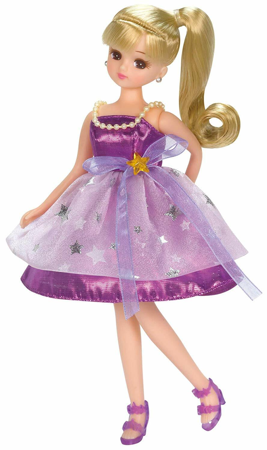 Только платье Licca-chan, комплект из платья и туфель LW-03 Purple Star с отслеживанием новинки