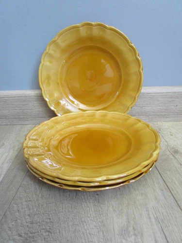 4 ADP LUXCERAM Brown Ceramic Dessert Plates