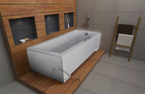 Badewanne Wanne Rechteck 170 x 70 cm ohne/mit Handgriffe Schürze Ablauf Silikon - Bild 2 von 8