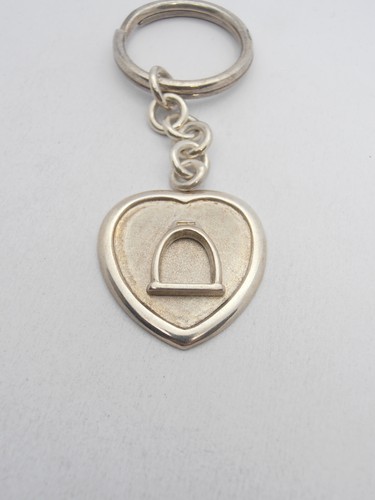 Klammer: Schlüsselanhänger Herzformig IN Silber 925 - Reiten - Pferde - - Picture 2 of 3
