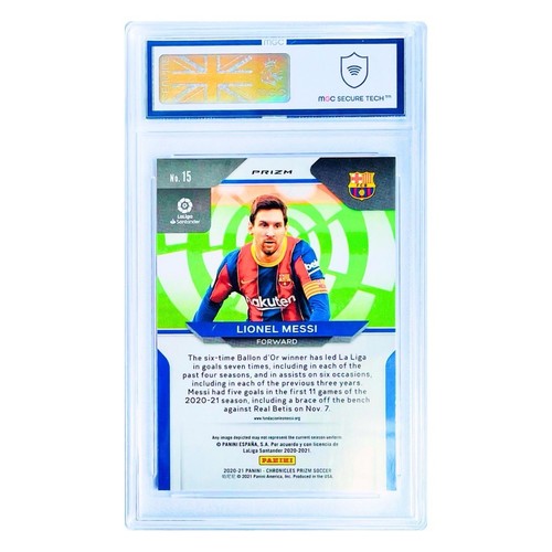 2020 PANINI CHRONICLES PRIZM LA LIGA 15 LIONEL MESSI PURPLE MOJO MGC 9 Not PSA 9 - Picture 2 of 4