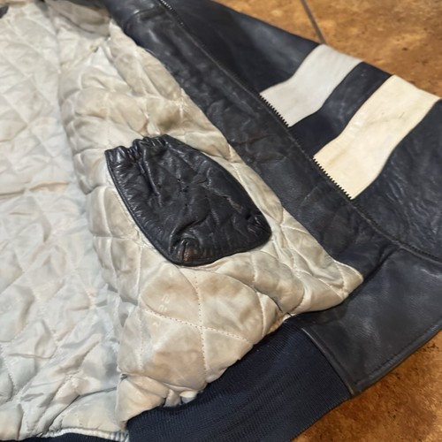 Vintage ROCAWEAR NY Spell Out Full Zip Leather Jacket 2000s Jay Z Black 2XL Rare - Picture 10 of 15