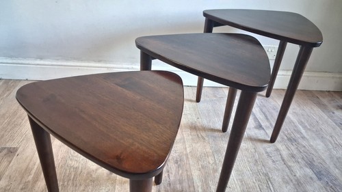 Danish Rosewood "Guitar Pick " Set of Triangular Tables - Picture 8 of 14