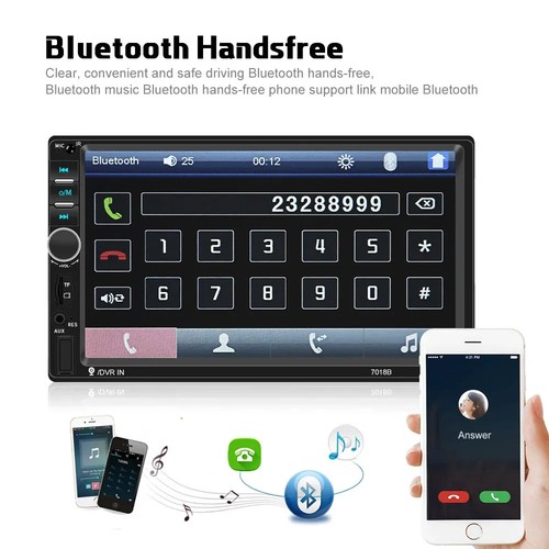 7" Double 2Din Touch Screen Stereo Bluetooth FM Radio Car MP5 Player with Camera - Picture 2 of 6