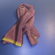 vintage japanese Scarf Double Sided Purple  Green 27x27