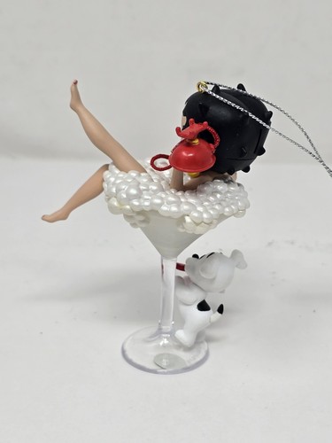 2008 Carlton Cards Betty Boop 3.5" Sound Ornament #117, Champagne Glass, Works - Picture 12 of 16