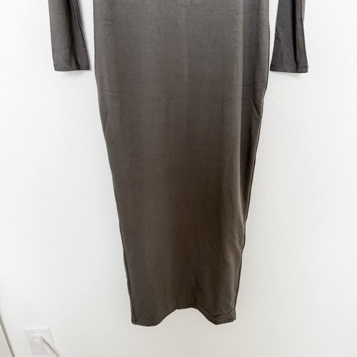 Naked Wardrobe Womens Dress Size L Gray Long Sleeve Bodycon Midi Minimalist Glam - Picture 4 of 10