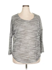 Olive and Oak Women Gray 3/4 Sleeve T-Shirt XXL