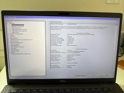 Dell Latitude 7410 14" FHD Core i7-10610U 1,8GHz 16GB RAM 512GB SSD Win 11 Pro - Bild 3 von 12