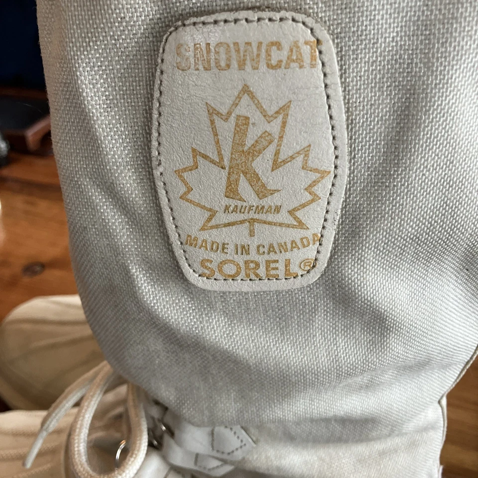 Винтажные мужские зимние ботинки Sorel Snowcat белые РАЗМЕР 10, ШЕРСТЯНАЯ ВОЙЛОЧНАЯ ПОДКЛАДКА - Изображение 2 из 4