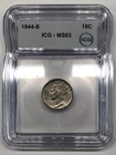1944-S Mercury Dime ICG MS63 - Campos