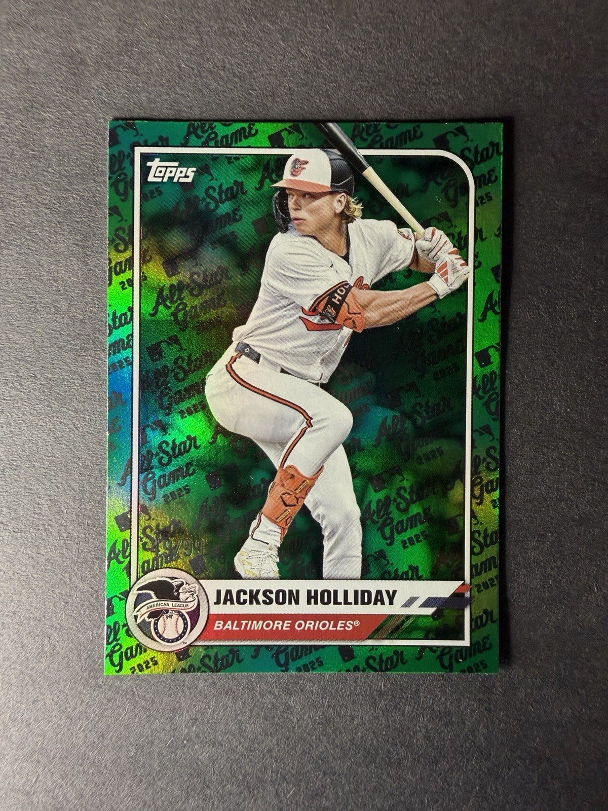 2025 Topps All Star Game - Jackson Holliday Green Foil /99 Orioles