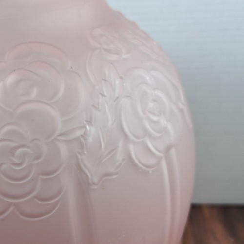 Antique Floral 1920s Tiffin Art Deco Pink Vase Frosted Glass 12” - Picture 7 of 18