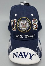 U.S. NAVY Hat Military NAVY Official Licensed Baseball Cap- Navy Blue/White NWT