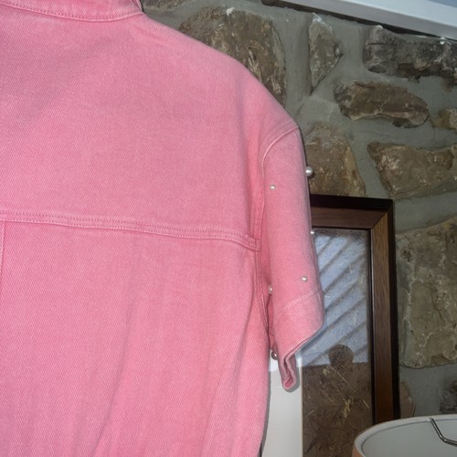 New Size Medium Woman’s Pink Romper Pearl Embellished Social House - Picture 13 of 13