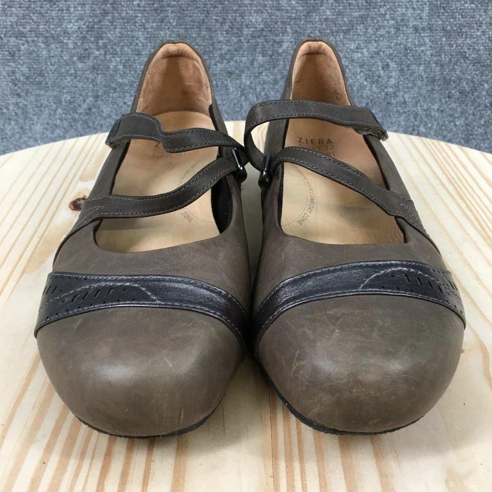 Ziera Shoes Womens 42 W Xray Super Support Brown Mary Jane Flats Casual Leather - Image 3 of 4