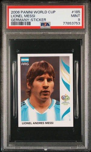 2006 Panini World Cup Lionel Messi Rookie RC Germany Sticker #185 PSA 9 Mint