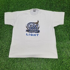 Vintage 80s OM-Miller Genuine-Draft Shirt XL 23x26 Light-Beer