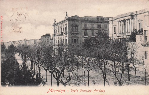 32-107) CARTOLINA MESSINA VIALE PRINCIPE AMEDEO - Imagen 1 de 2