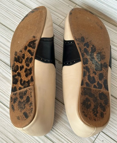 Bettie Page hautfarben und schwarz Halle Pin Up Oxford flache Sattelschuhe Größe 11 - Bild 8 von 9