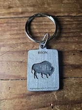 Metal Bison Keychain Buffalo Track