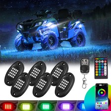 6 Pods RGB LED Rock Lights for UTV ATV Golf Cart Truck RZR Offroad Pickup SUV...