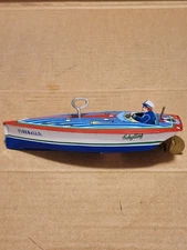 Vintage Schylling Collector Series Tin Speedboat Fireball WORKS NEW CONDITION 