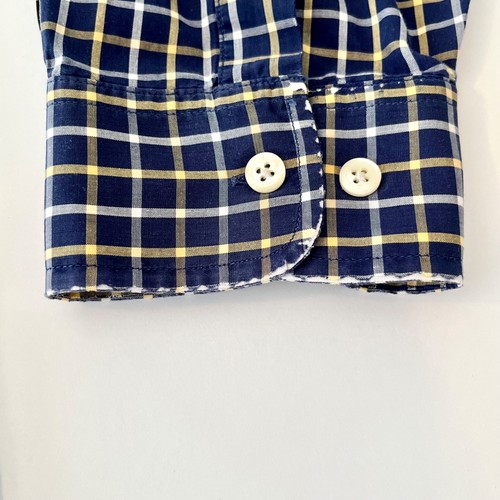 Brooks Brothers Men's XL Sport Shirt Navy Gingham Plaid 100% Cotton Long Sleeve - Picture 9 of 10