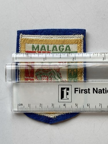 Vintage Málaga Spain Patch Green Red Gold Embroidery Blue Felt - Picture 4 of 4