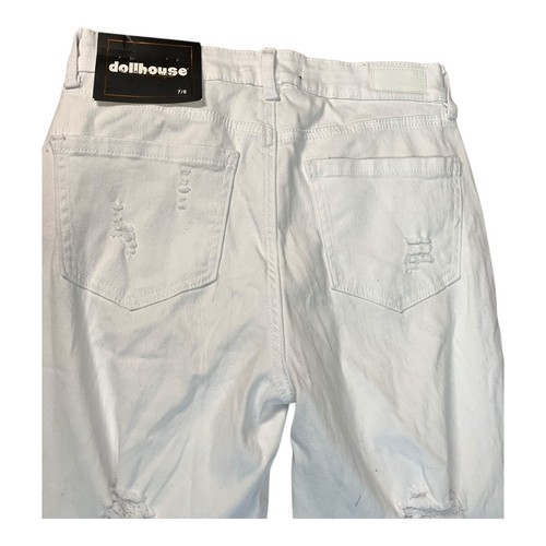 Dollhouse NWT 7/8 Junior White Christina High Rise Skinny Distressed Jeans #1899 - Picture 13 of 17