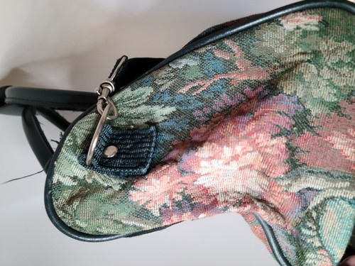 Atlantic tapestry (carpet bag floral green) carry on weekend luggage, 14x8x7 - Picture 5 of 5