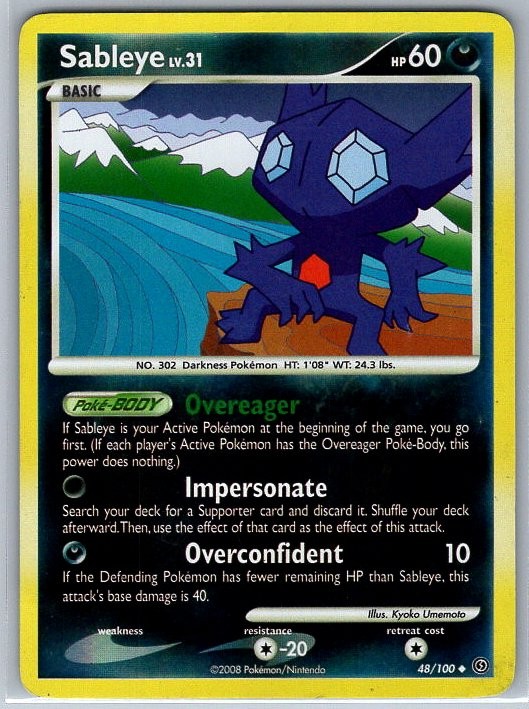 Sableye 48/100 Reverse Holo Uncommon Stormfront DMG