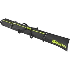 MOOCY Ski Bag for Air Travel, Unpadded Snow Bag Fits Skis Black with Green Trim