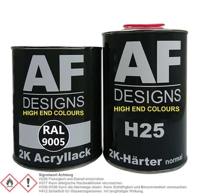 2K Lack Set RAL 9005 TIEFSCHWARZ glänzend matt Holz Maschinen Industrielack Lack - Bild 1 von 2