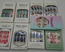 Artificial Nail Sets 9 Full Boxes Different sizes & Colors