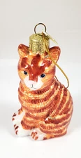 Kurt S. Sadler-American Short Hair Cat-Glass Christmas Ornament-Boxed-Read
