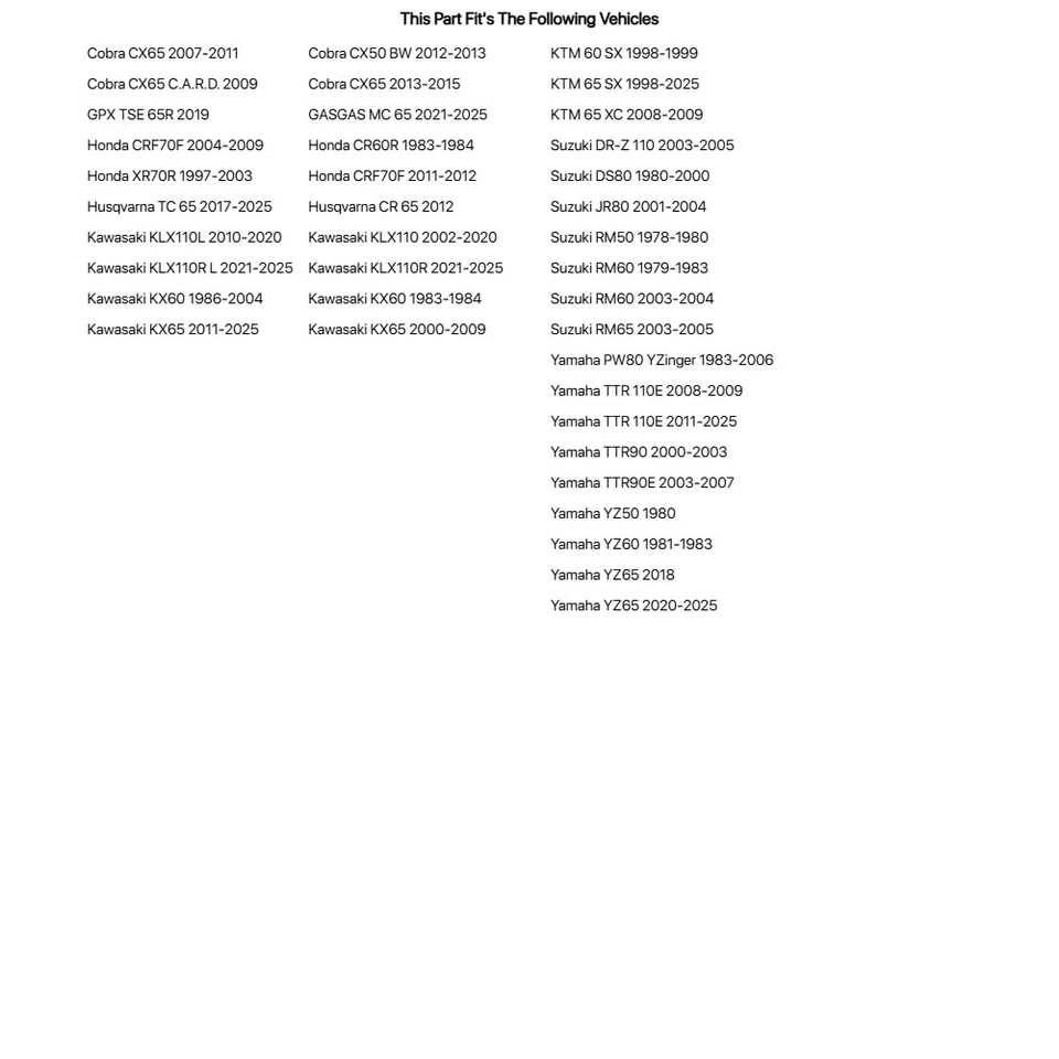 Tusk Severe Duty 3mm Motorcycle Tube 60/100x14 For Suzuki RM50 1978-1980 — 第 2/4 张图片