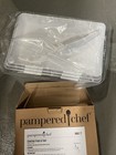 NEW PAMPERED CHEF 2605 Coating Trays Tong Tool for Breading 3 Step Interlocking