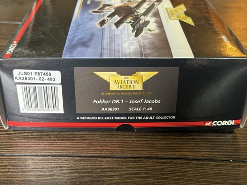 Corgi AA38301 Fokker DR.1 Josef Jacobs Tri-Plane Airplane 1:48- See Description - Picture 14 of 19