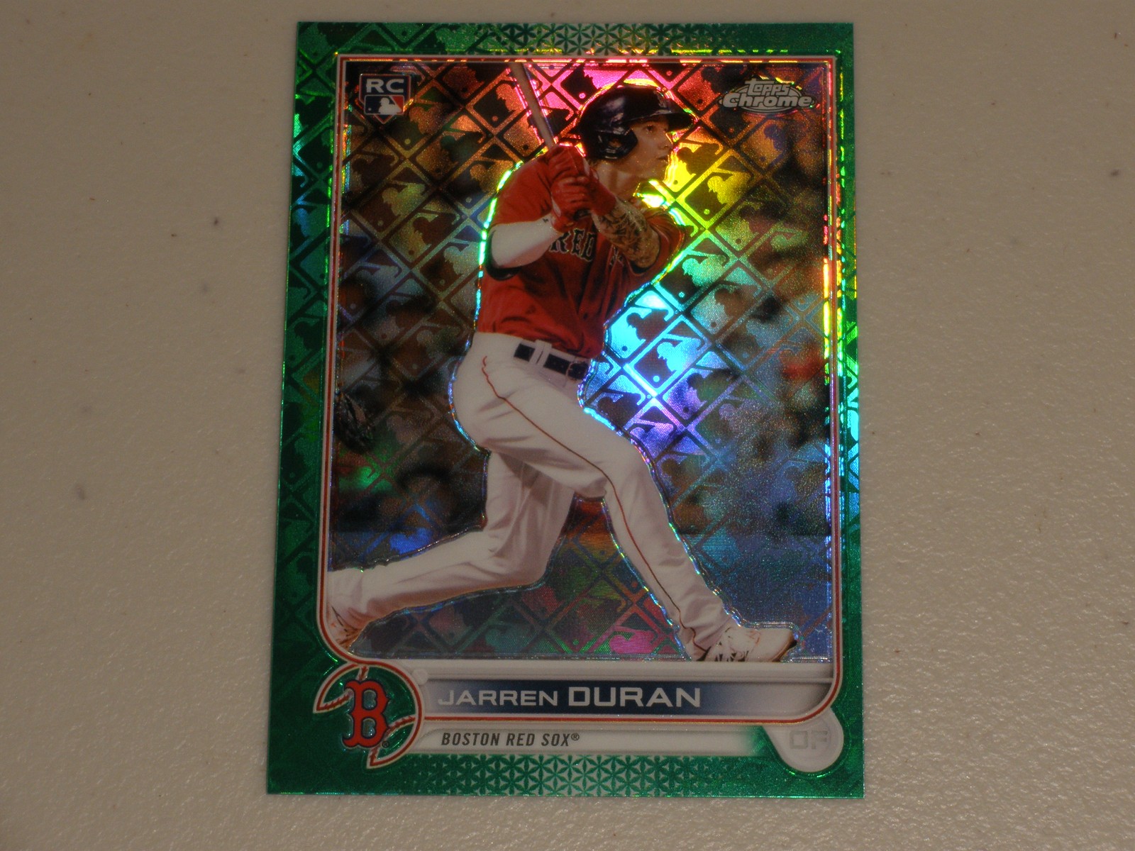 2022 Topps Chrome Logofractor Rookie Green Refractor #4 Jarren Duran RC 26/99