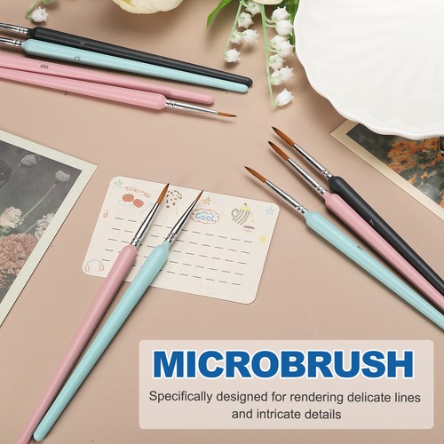 5 Pezzi Pennelli per Pittura Dettagli 6,5 mm Punta A Punta (000), Nero - Foto 7 di 7