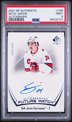 2021 Upper Deck SP Authentic Seth Jarvis Future Watch Auto /999 #156 PSA 9 - Picture 1 of 2