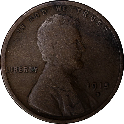 1915-S 1c Lincoln Wheat Cent ~ Good