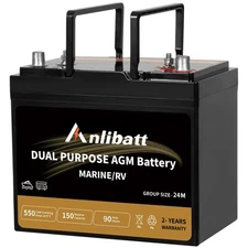 Dual Purpose AGM Battery Group 24M 12V 90AH Deep Cycle Marine & RV Battery